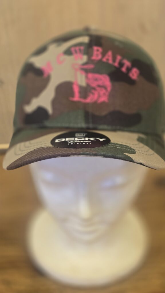 MCW Baits Girl's Woodland Camo Hot Pink Logo Hat